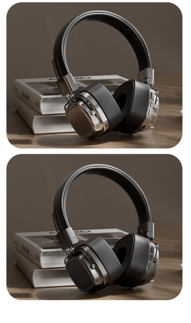 Wireless Bluetooth 5.3 Over-Ear Headphones With Deep Bass, Retro Style, Lightweight Comfort For Music, Gaming & Work_voghion.com