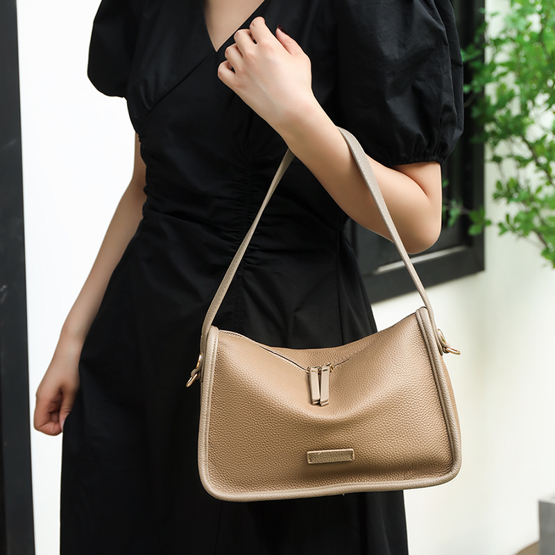 Frauen Einkaufstasche Hohe Qualität Echtes Leder frauen Schulter Umhängetasche Designer Einfarbig Rindsleder Weibliche Messenger_voghion.com