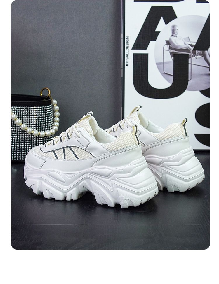2024 Summer New Thick Sole Dad Women's Internet Red Small Tall Sports Genuine Leather Breathable Mesh Shoes_voghion.com