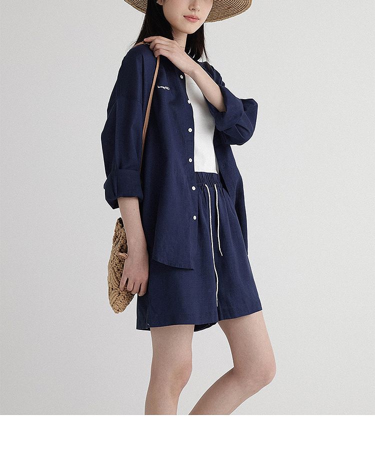 GraceChic CHAO-Empfehlung! 'Long Island Urlaub': Atmungsaktives Langarmhemd und Shorts aus Tencel-Leinen für den Sommer_voghion.com