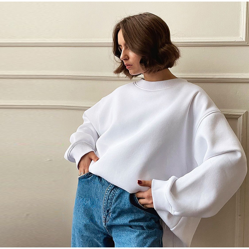 Felpa oversize Y2K solida moda donna 2023 felpe con cappuccio Hip Hop autunno pullover da skateboard vintage femminile High Street_voghion.com