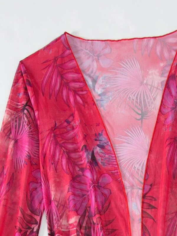 Badekleeder Fraen Split Dräi-Stéck Laangärm Blouse Internet Promi Riemen Bikini_voghion.com