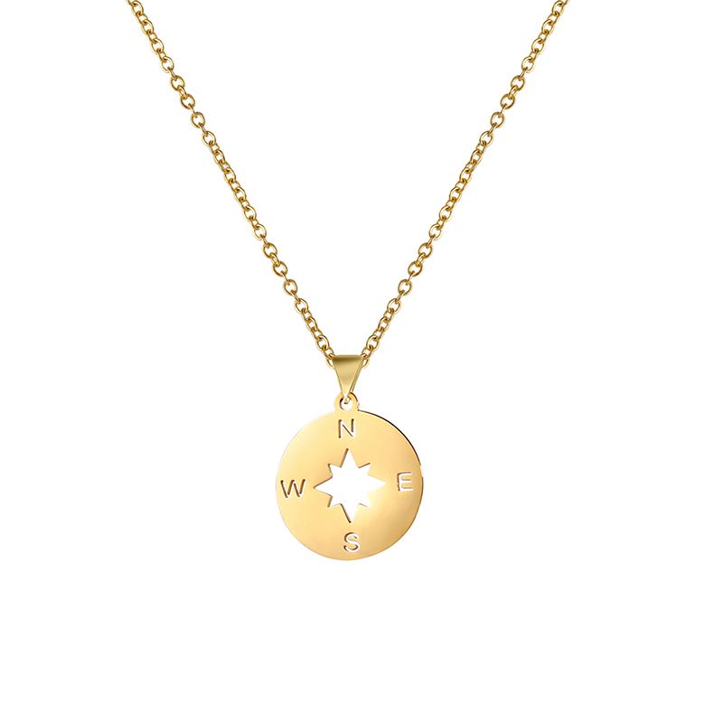 2025 New Arrivals Dreamtime, men's and women's hollow stainless steel accessories, hip-hop style jewelry, necklace pendant with compass,_voghion.com