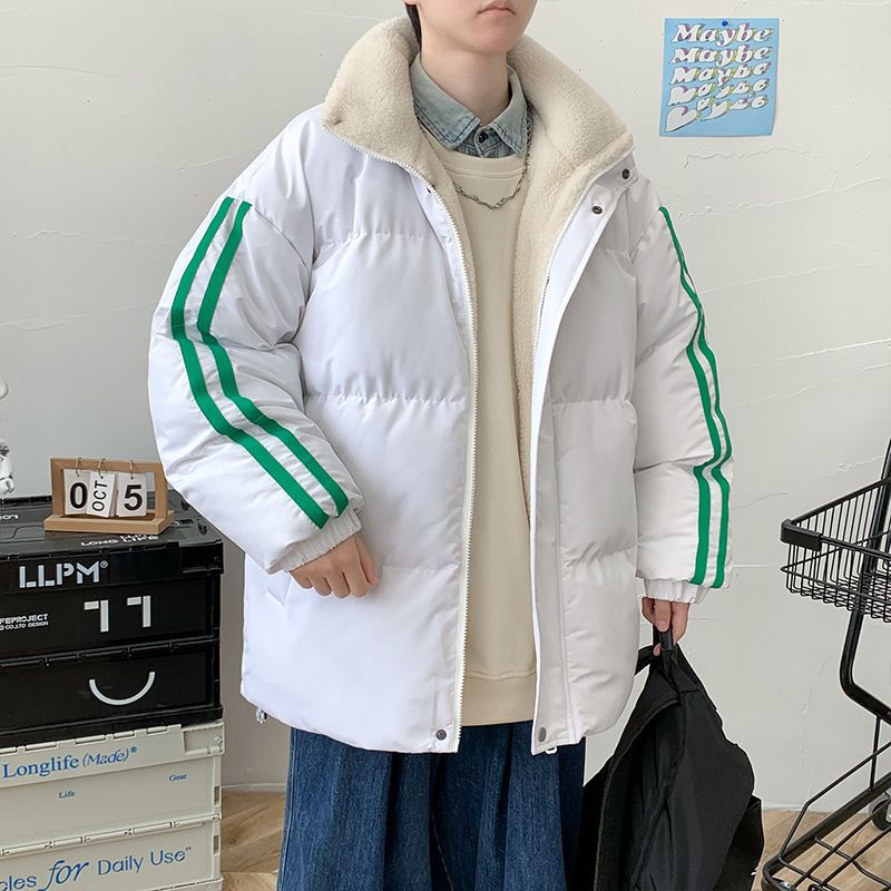 for Men New Simple Versatile Puffer Couple's Coat Winter Loose Plus Size Cotton Jacket Men's Clothing_voghion.com