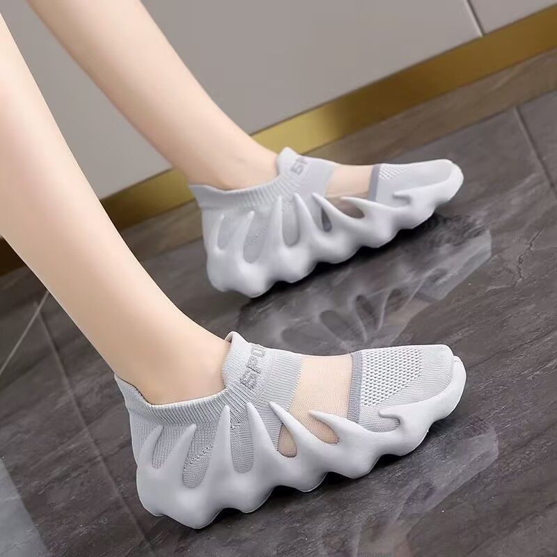 Atmungsaktive Mesh-Socken mit Oktopus-Motiv für Damen, Sommer 2025, neuer koreanischer Stil, Xiaolongbao Lauf- und Freizeitschuhe_voghion.com