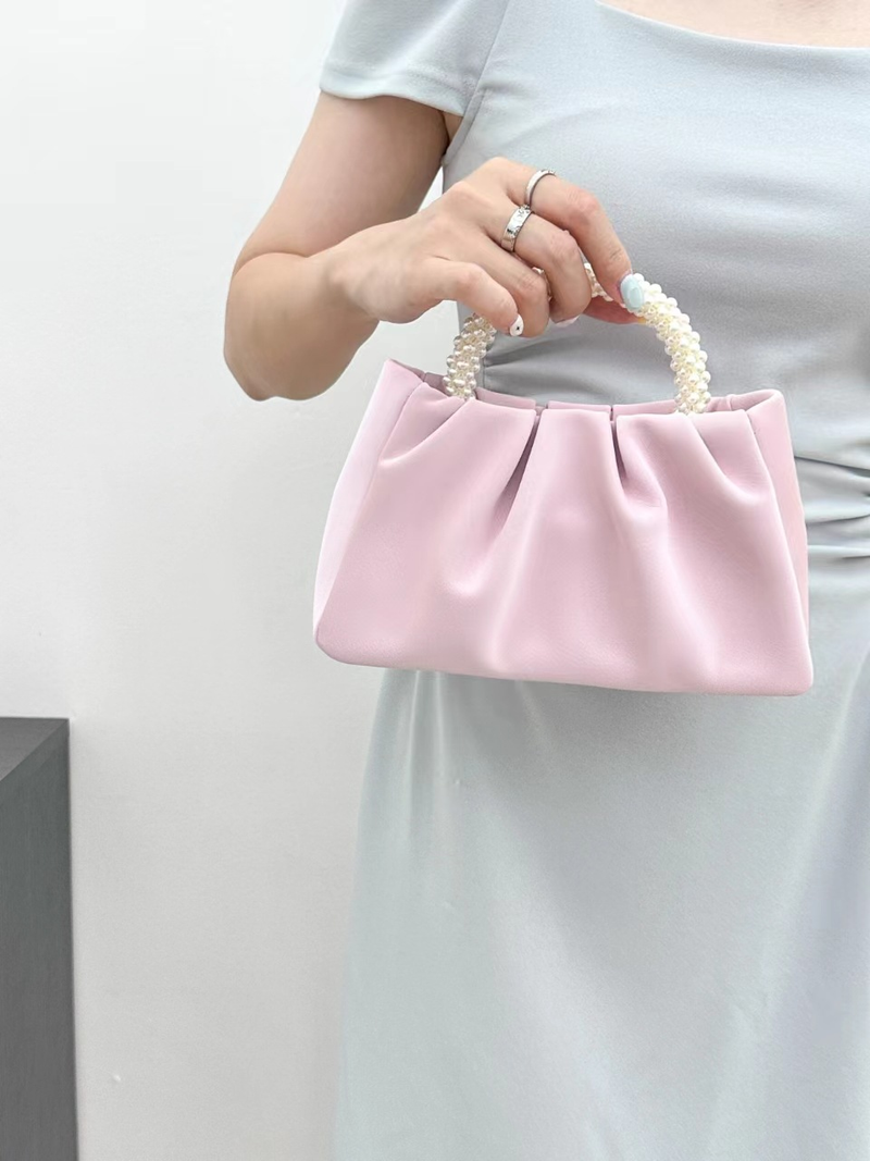 2024 Polso Cloud Design unico e stile elegante, borsa piccola piegata bianco perla chiaro, borsa a tracolla da donna_voghion.com