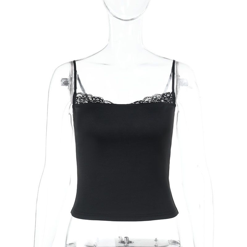 Bretelle in pizzo tinta unita con cuciture, aderenti, per ragazze calde, estive, da donna_voghion.com