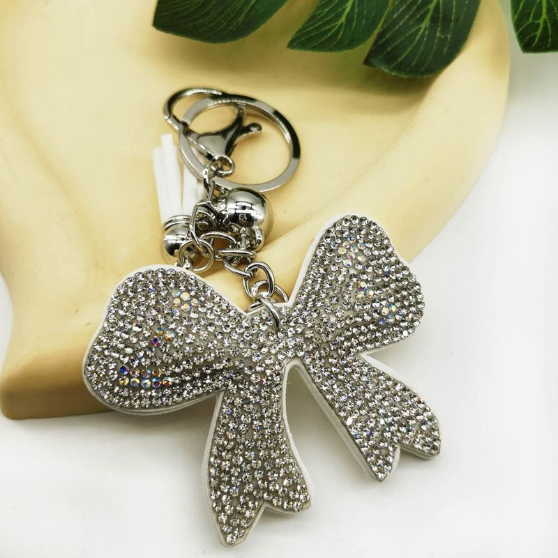 Creative New Diamond Bow Keychain Hot Diamond Leather Ladies Bag Pendant Accessories Small Gifts_voghion.com