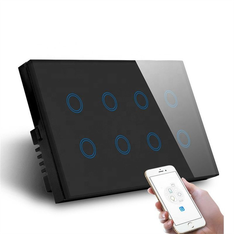AUBESS Tuya WIFI Smart 147Typ Glas Touch Panel Interrupter 6/8/10Gang Liicht Wandschalter Alexa Google Home App Kontroll_voghion.com