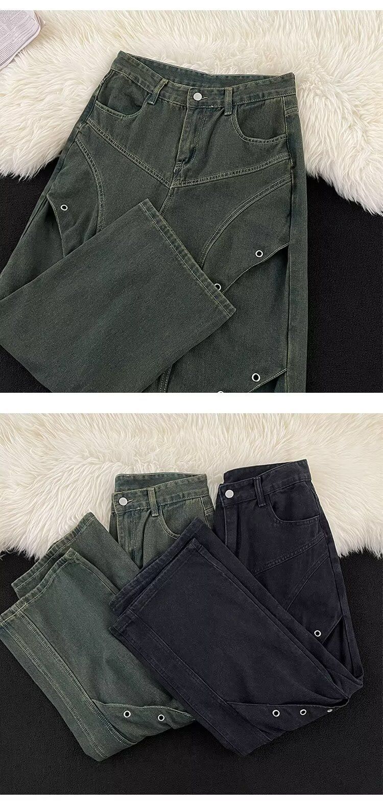 2024. gada American Wide Jeans vīriešu pavasara un rudens modes zīmola brīvas, taisnas kājas, ikdienas, garas bikses._voghion.com