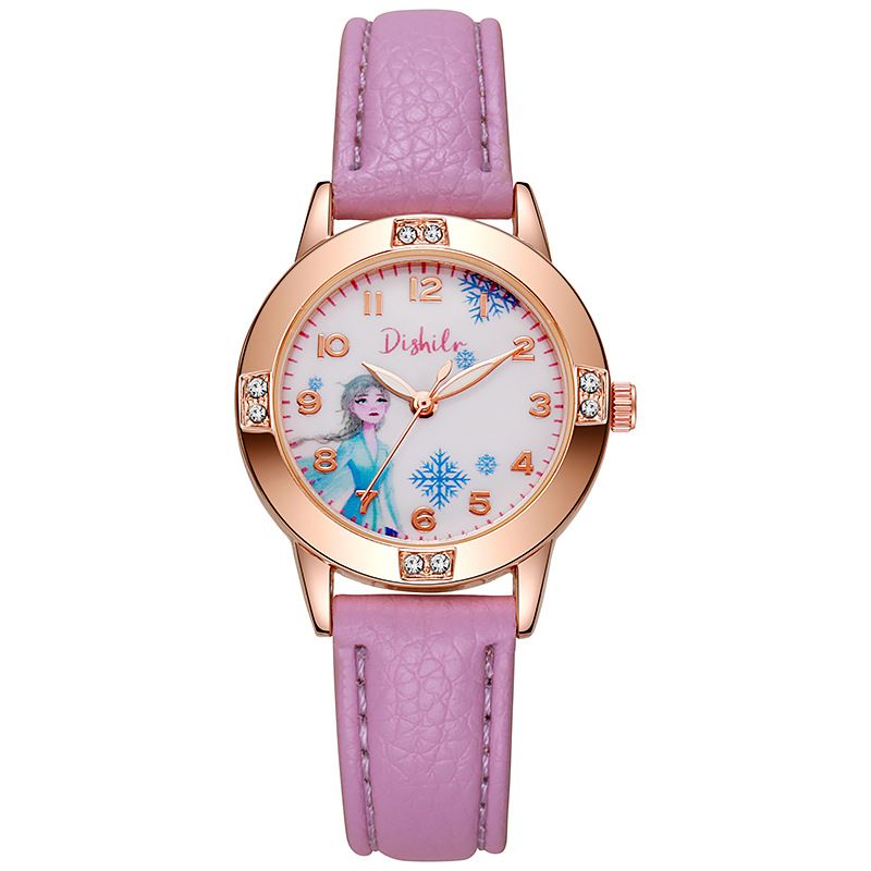 Rose Gold Inlaid Diamond Belt Ice Princess Student Watch Female Ins Style Minimalist High Appearance_voghion.com