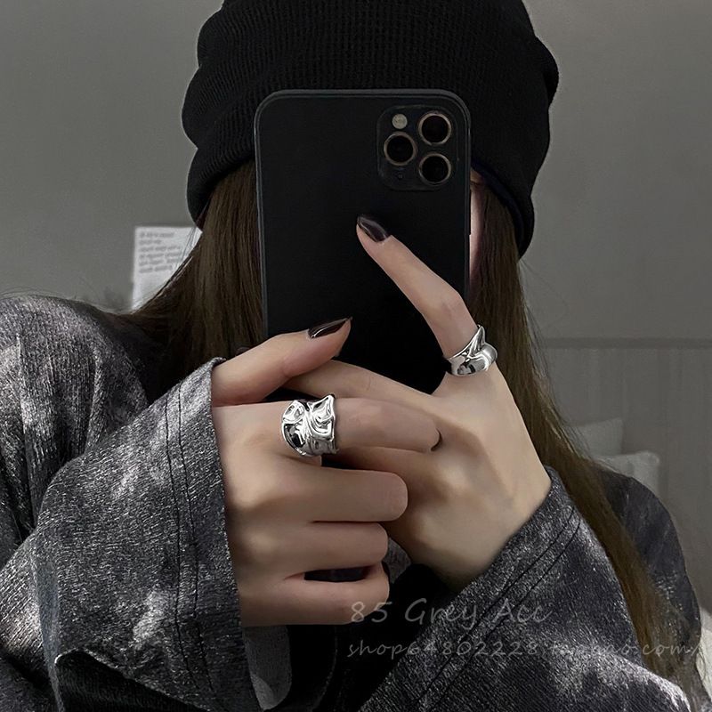 2023 New Mirror Open For Women Ins Niche Design Sense Index Finger Internet Celebrity Fashion Hip Hop Ring_voghion.com
