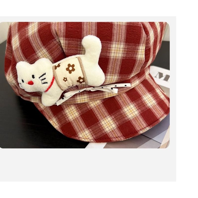 2025 Neue Herbst Kleine Karierte Damenmütze, Baskenmütze_voghion.com
