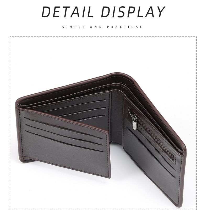 Men's Vintage Leather Wallet - Slim Bifold With Money Clip, 12 Card Slots & Large Capacity, Durable Stitched Design_voghion.com