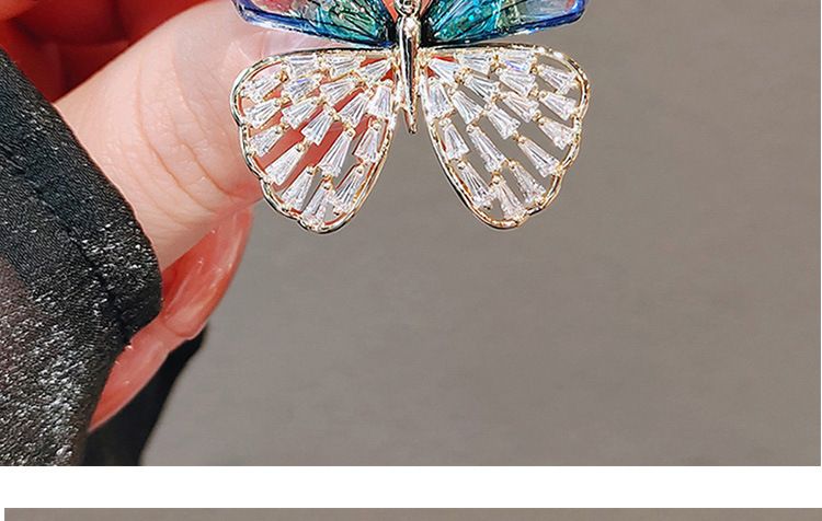 Emerald Butterfly High-End Advanced Sense Pin Exquisite Tassel Dragonfly Metal Brooch Unique Accessory_voghion.com