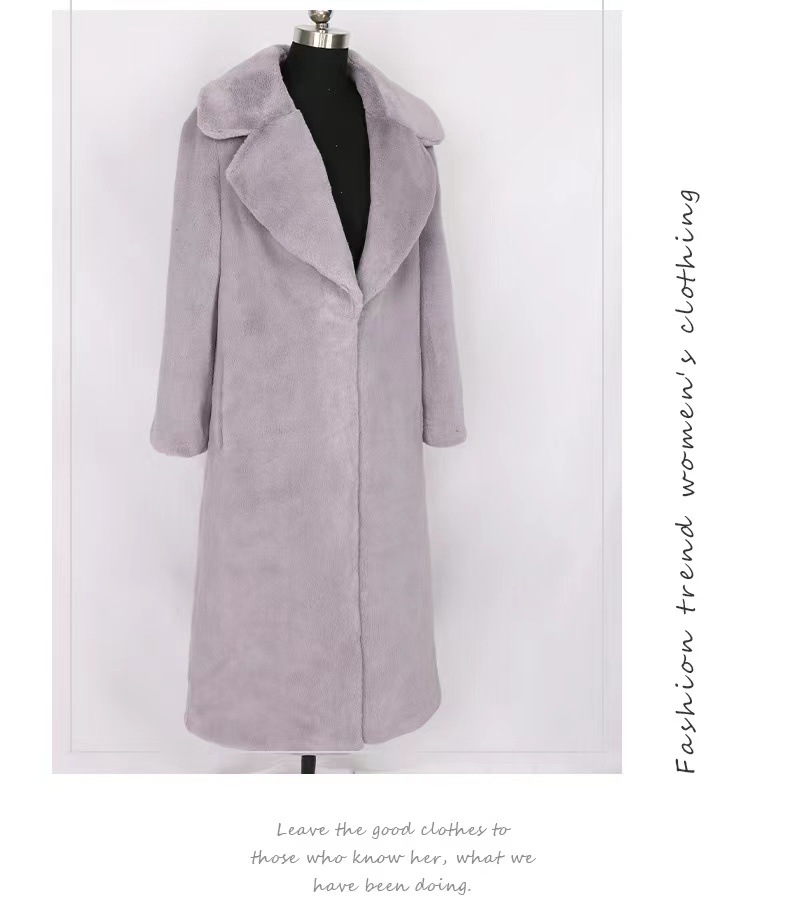 Damenmode-Anzugkragen-Langarmmantel aus Rex-Kaninchenfellimitat_voghion.com