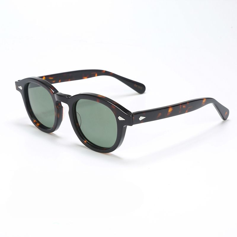 Modische polarisierte Sonnenbrille für Herren und Damen im Johnny Depp-Lemtosh-Stil, Retro, runder Acetatrahmen, UV400-Linse, Oculos_voghion.com