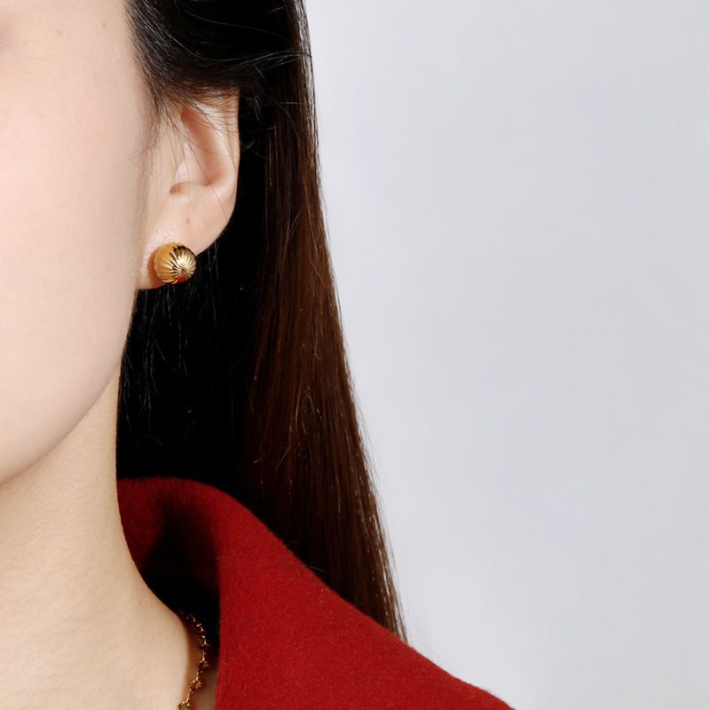 Sterling Silber Koreanischen Stil Nischen Design Gefühl Laterne Ohrringe Modische INS Stil Textur frauen High-end-Sinn Ohr Schmuck_voghion.com