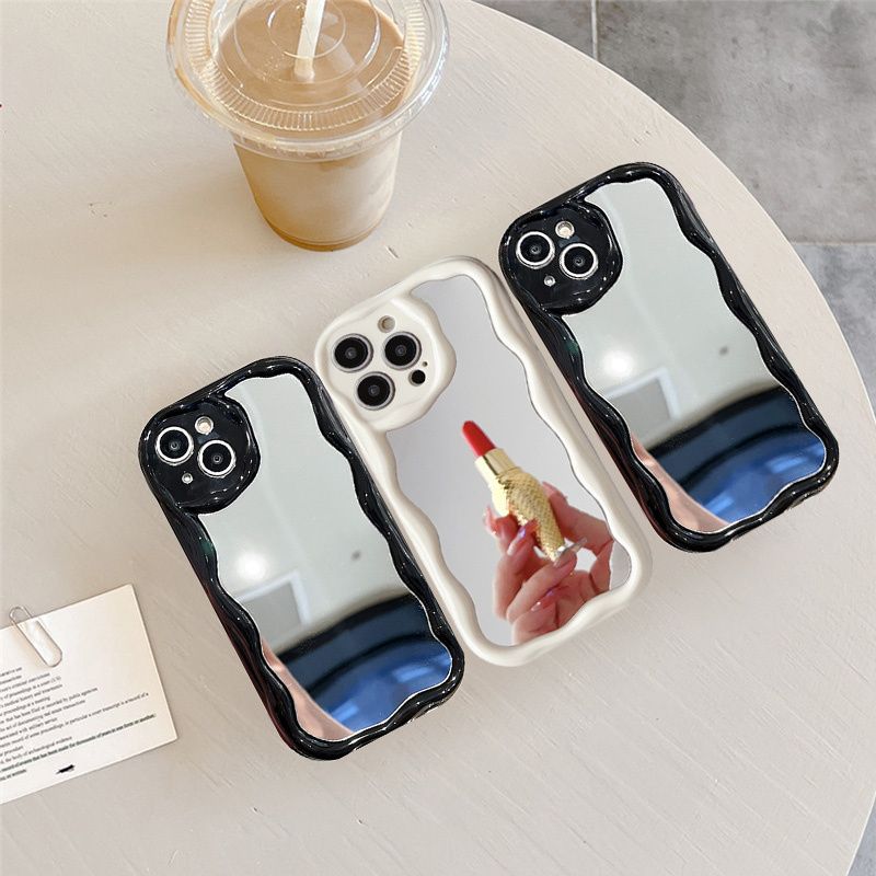 Glittering Shimmer Mirror Phone Case - Ultra-Slim 3D Wavy Edge Design - Durable TPU for Samsung A Series Models - Full-Body Protective Cover_voghion.com