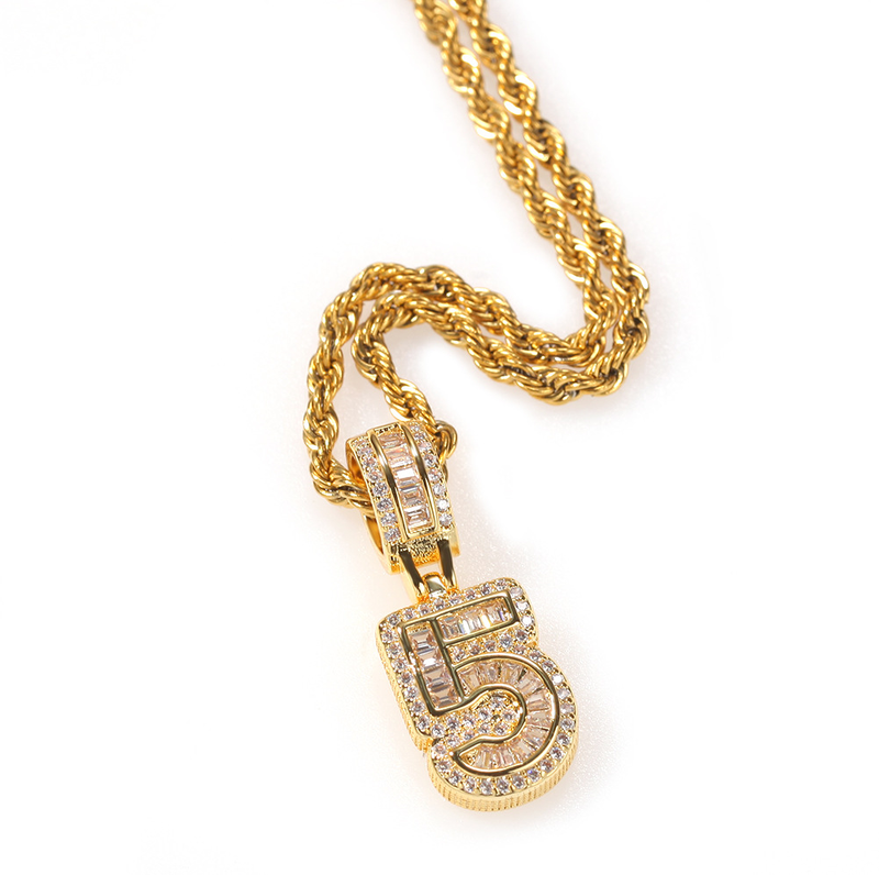 Nouveau pendentif en zircon style hip-hop numérique « Ice Sugar », design alternatif et tendance, pour colliers et accessoires de personnalisation._voghion.com