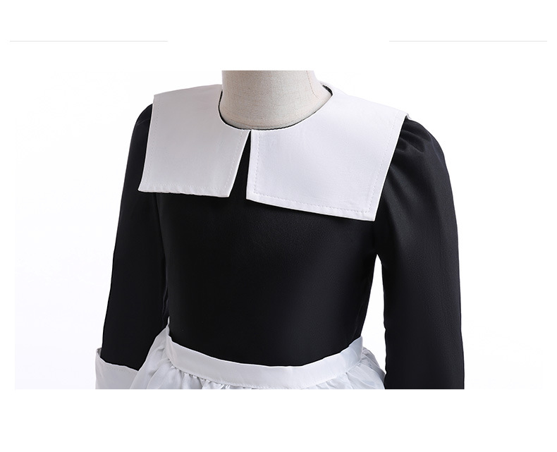 Girls Cosplay Wednesday Waitress Dress Dress Three-piece Long Dress Suit_voghion.com