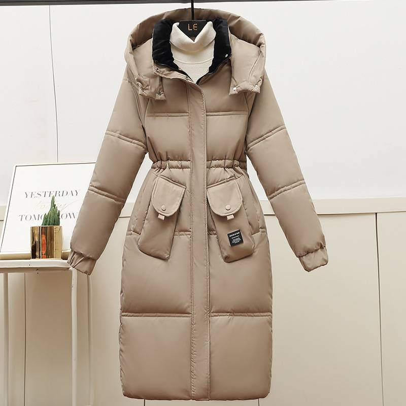 Women's Clothing Large Size Winter Cotton Coat Mid Length Hooded Large Fur Collar Loose Warm Puffer Coat_voghion.com