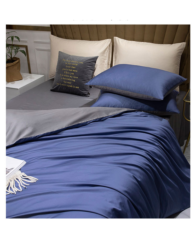 Copripiumino in puro cotone 60 pezzi tinta unita, set da tre pezzi, biancheria da letto in cotone semplice e liscio_voghion.com