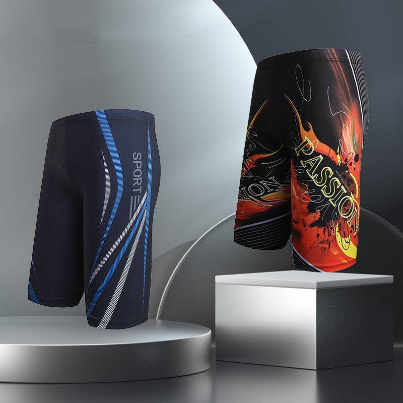 Men's Five-inch Swimming Trunks, Oversized And Stylish Printed Lace-up Swimming Trunks, Hot Spring Bathing Polyester Beach Shorts_voghion.com