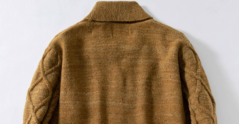 Men's Diamond Pattern Knit Cardigan – Retro Wool-Blend Sweater, Autumn & Winter Layering Essential (M-3XL, Brown)_voghion.com
