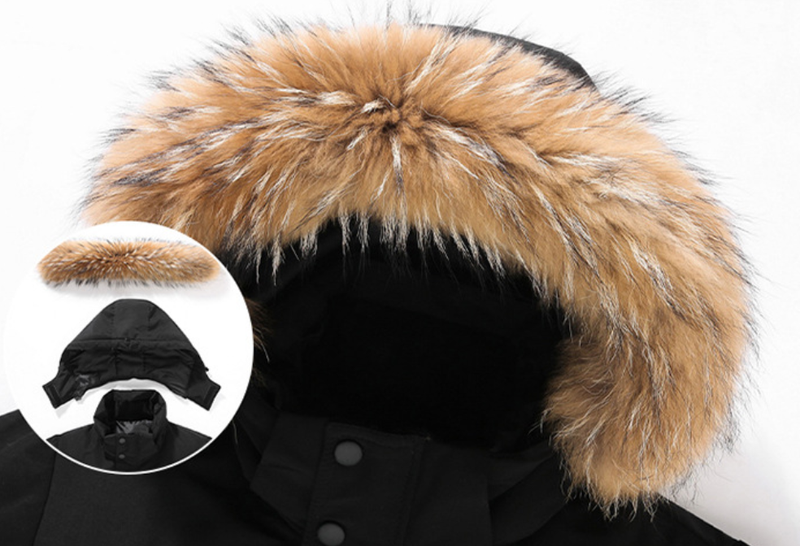 Herenkleding Tooling Big Goose Herenjas Jas Heren Middellange Grote Bontkraag Capuchon Verdikte Warme Koppeljas_voghion.com