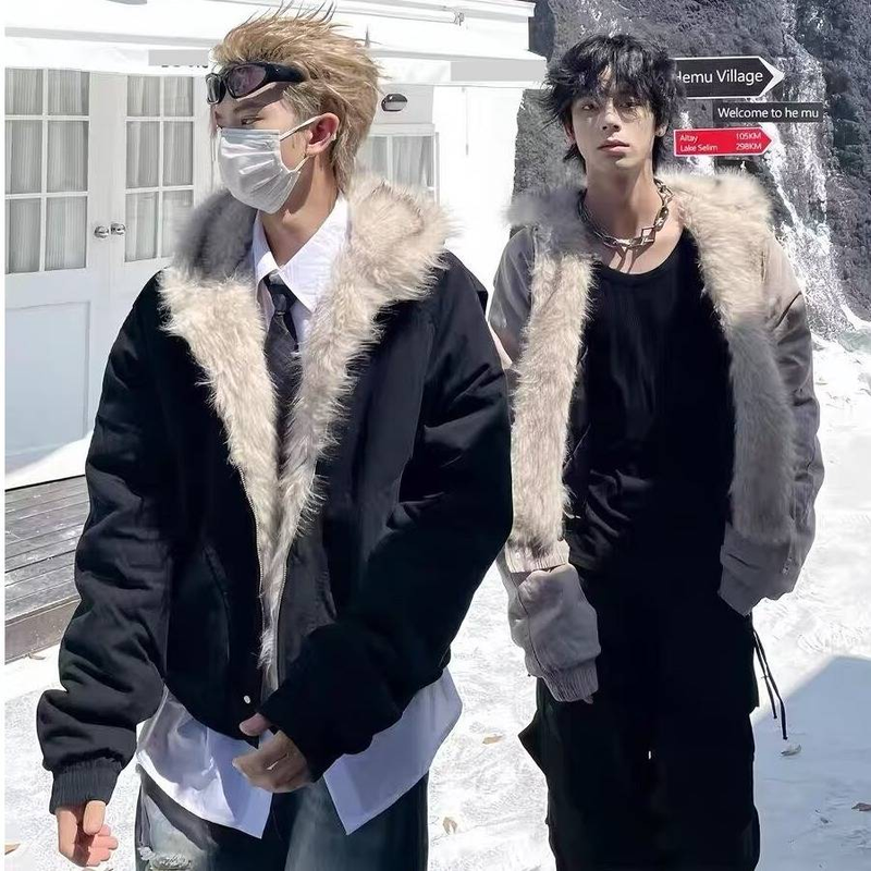 Giacca unisex con cappuccio e fodera in sherpa Cleanfit - Cappotto invernale in pile caldo con vestibilità oversize per abbigliamento streetwear e casual_voghion.com