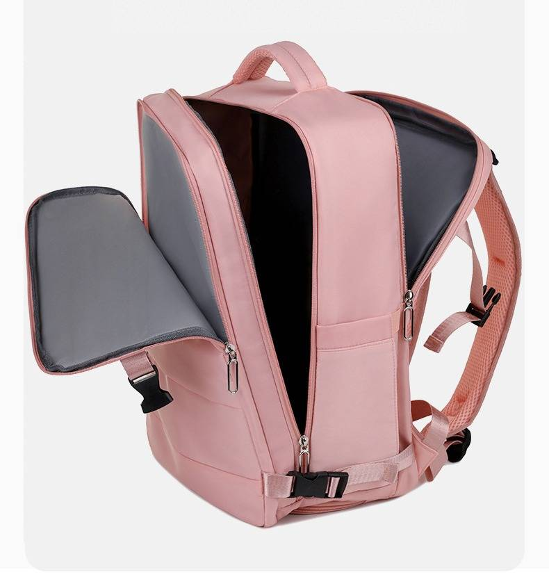 Versatile Water-Resistant Nylon Backpack With USB Port & Wet-Dry Compartment For Travel, Commuting, And Outdoor Activities Waterproof Mummy Backpack_voghion.com