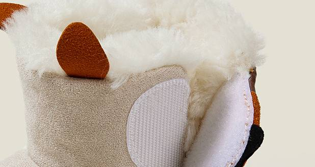 Botas de inverno infantis alegres do Mario – Botas de neve impermeáveis com forro de lã quente (cinza/rosa/marrom)_voghion.com