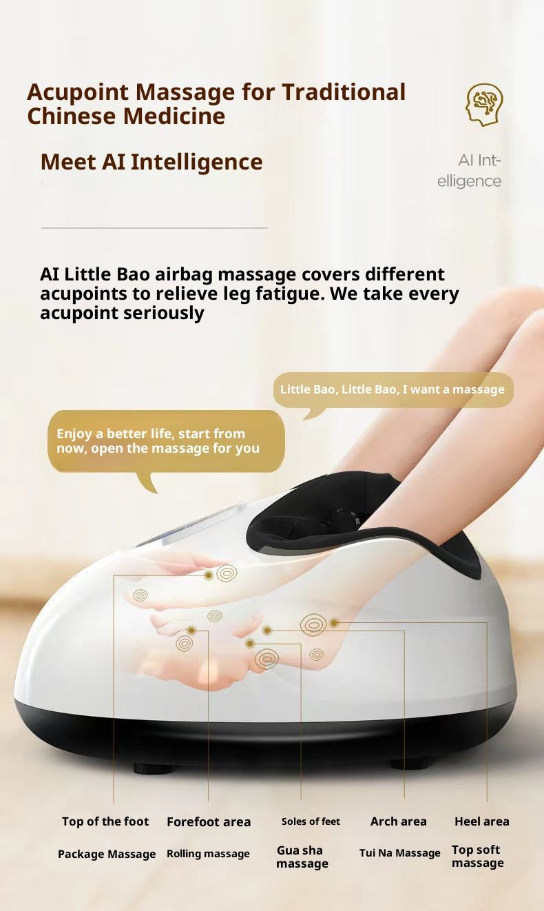 Massaggiatore plantare a copertura totale con compressione dell'aria, riscaldamento, vibrazione e timer - 9 airbag, 5 modalità, 3 livelli di intensità,_voghion.com