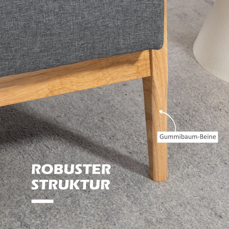 Divano Dreisitzer-Polster, Kautschukholz, 154,5x69,5x73 cm, Grigio_voghion.com