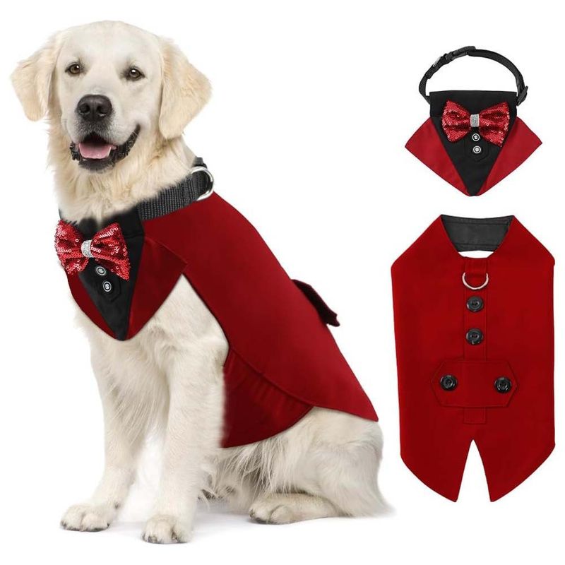 TANPOPO New Clothes Suit Tuxedo Collar Pet Party Costume_voghion.com