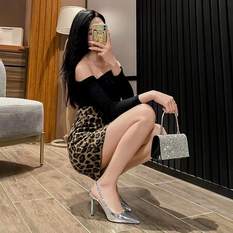 Sandali con tacco alto in argento di design francese per donna estate 2024, nuovo stile, stile fata, punta chiusa, tacco a spillo_voghion.com