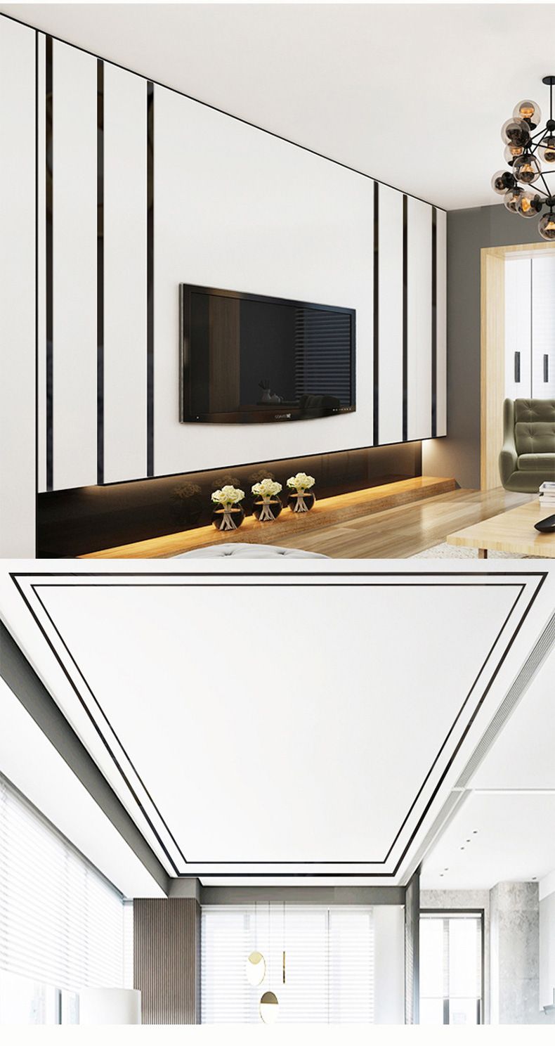 Acrylic mirror waistline bedroom living room three-dimensional wall sticker self-adhesive ceiling frame decorative strip_voghion.com