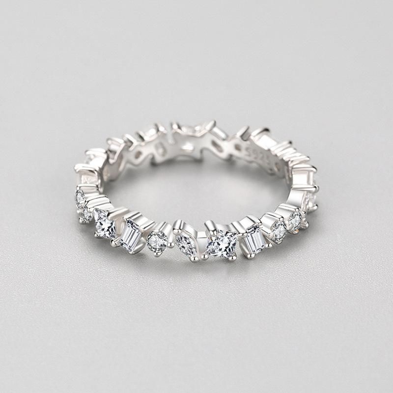 Tancise Classic Zircon Silver Ring Ladies Jewelry Wedding Promise Party Gift_voghion.com