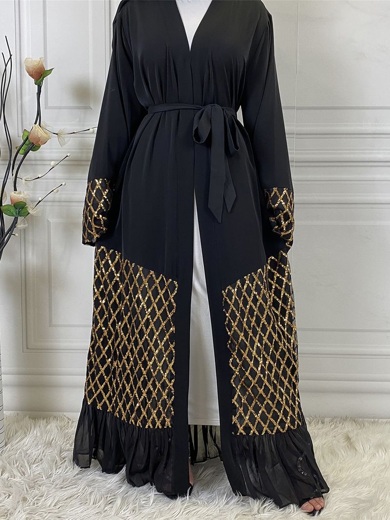 Yüksek Kaliteli Nida Müslüman Abaya İslami Bayram Elbisesi Payetli Namaz Kıyafetleri Kadın Ramazan Bayramı Fas Kaftanı Tesettür Ramazan Dubai Bornozu_voghion.com