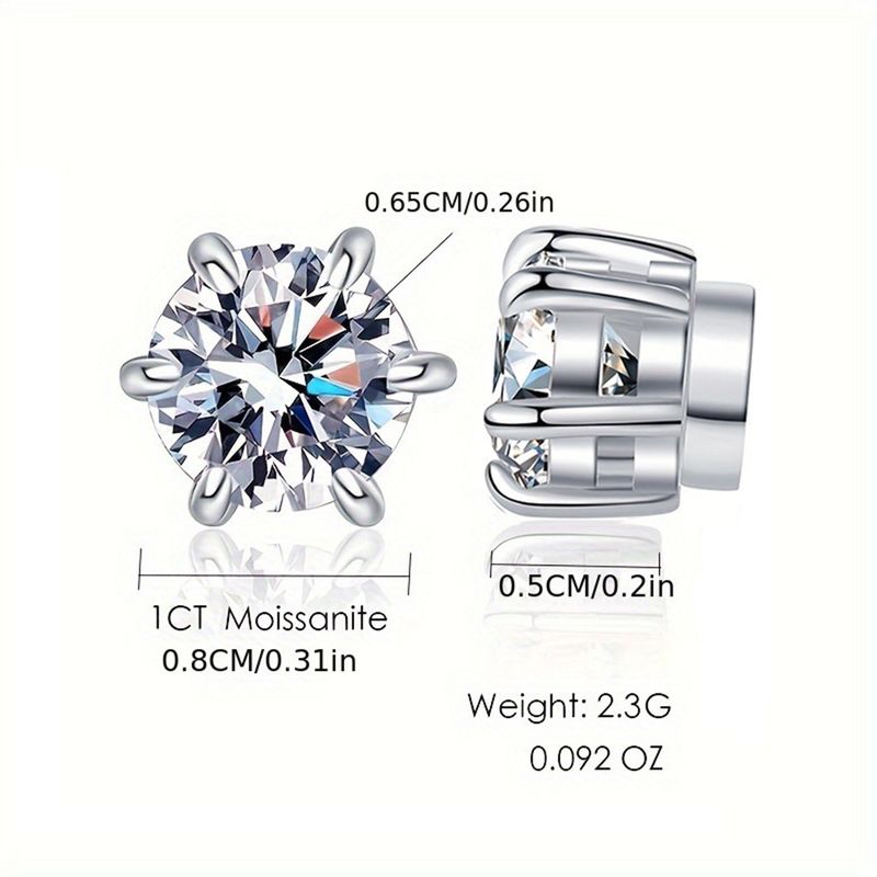 2pcs Zircon Earrings Magnetic Simple Shining Earrings No Need To Pierce The Ear Valentine's Day Mother's Day Gift_voghion.com