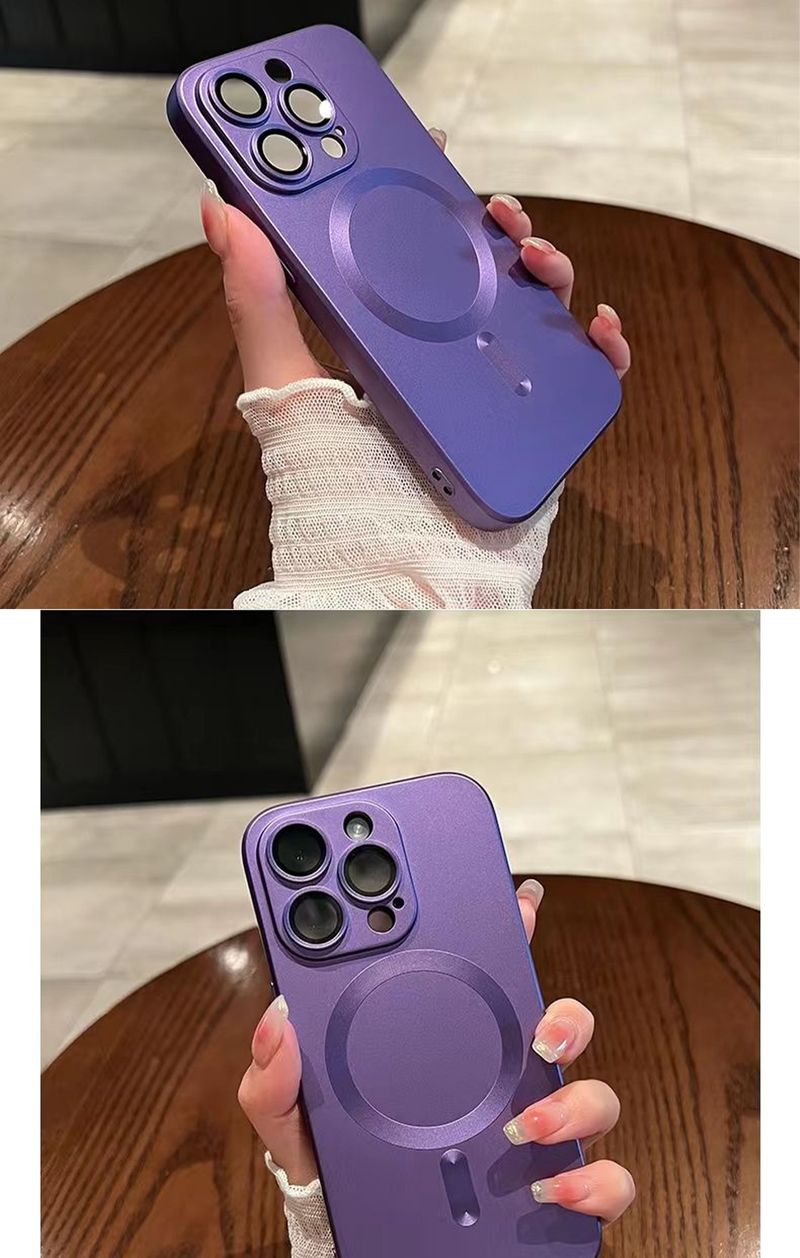 Mag Safe Matte Phone Cases For IPhone 11 13 12 14 15 Pro Max Plus Luxury Magnetic Shockproof Case Camera Lens Protector Cover_voghion.com