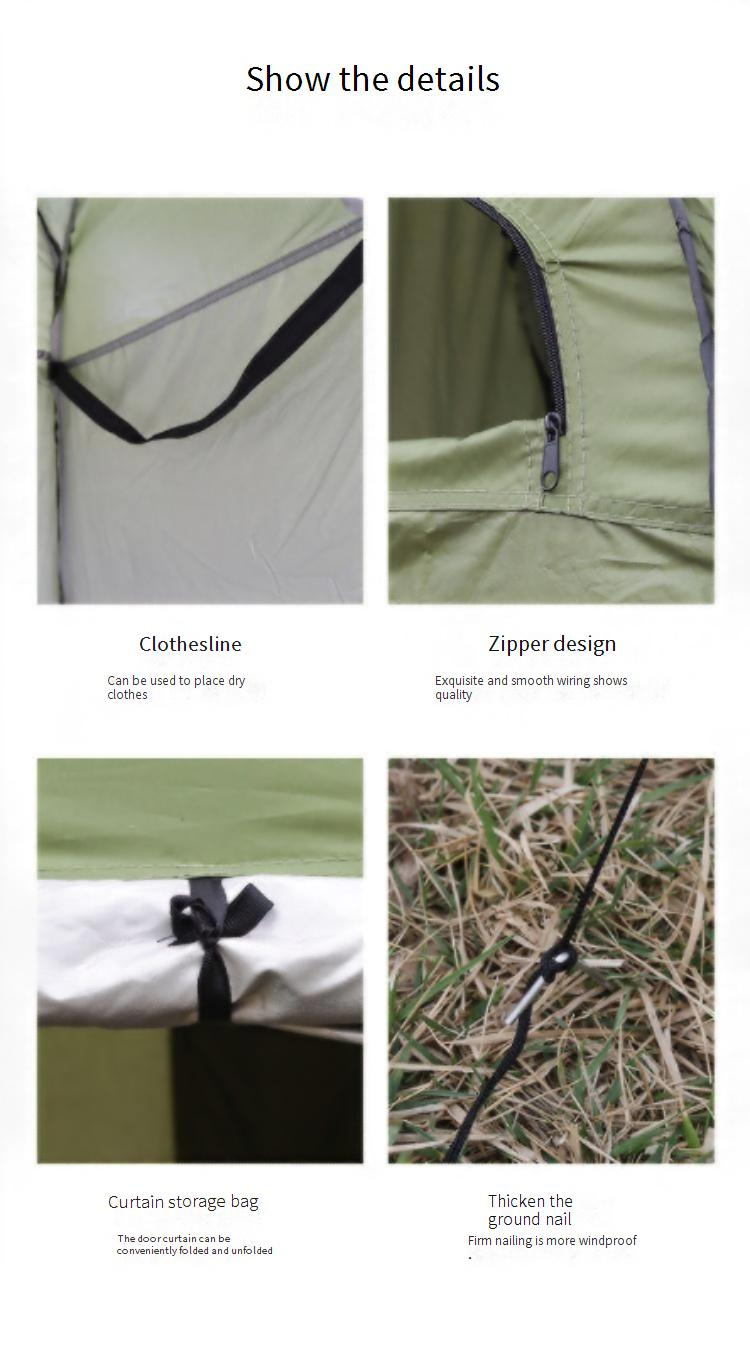 Tenda da doccia a scomparsa istantanea, impermeabile, per spogliatoi, per la privacy all'aperto, design portatile, include 4 picchetti in acciaio e borsa per il trasporto._voghion.com