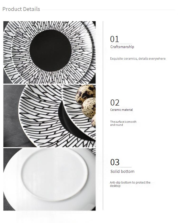Pohjoismaiseen tyyliin sopiva illallislautassetti - Minimalistiset keraamiset pastalautaset, jälkiruokalautaset ravintola- ja kotikäyttöön (Modernit, luovat tarjoiluastiat)_voghion.com