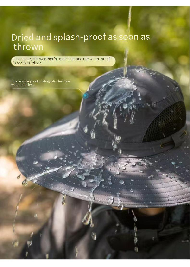 Cappello rinfrescante ad energia solare con protezione staccabile per viso e collo - Ventilatore ricaricabile ad alta potenza per esterni - Protezione solare UPF50+ per uomo_voghion.com