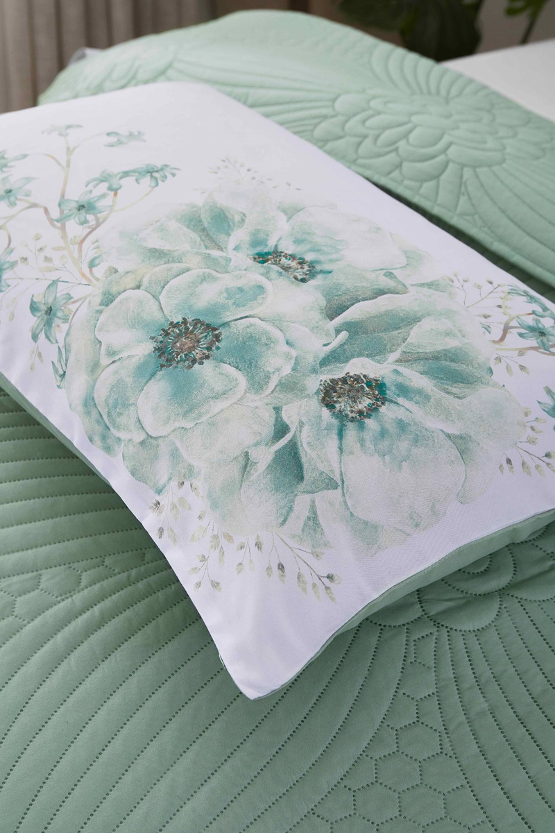 CG20 Blumenset, geeignet für Schlafzimmer und Wohnzimmer (1 * Tagesdecke + 2 * Kissenbezüge, kein Bettdeckenkern oder Kissenkern)_voghion.com