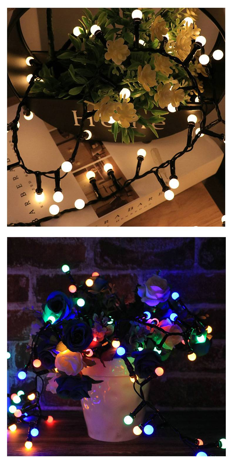 Luci a sfera a LED solari, luci a stringa impermeabili per esterni, per giardino, Natale, feste e decorazioni stradali (5 m, 250 LED, bianco caldo)_voghion.com