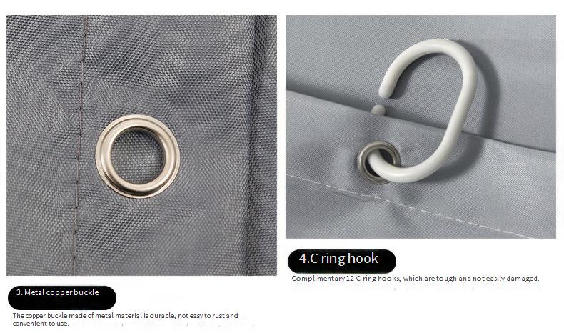 Waterproof L-Shaped Shower Curtain – Modern Solid Color Polyester, No-Drill Bathroom Partition (180x180cm/90x180cm)_voghion.com