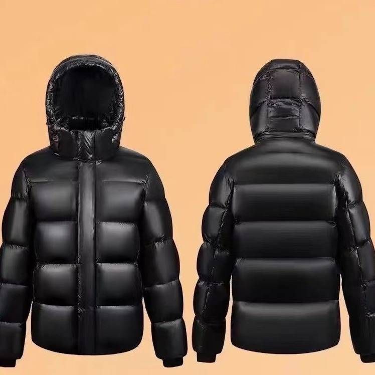 Chaqueta acolchada de plumón de ganso negra y dorada para mujer: abrigo de invierno con capucha desmontable, acolchado de lujo, aislamiento grueso y talla extragrande (S-XXL)_voghion.com
