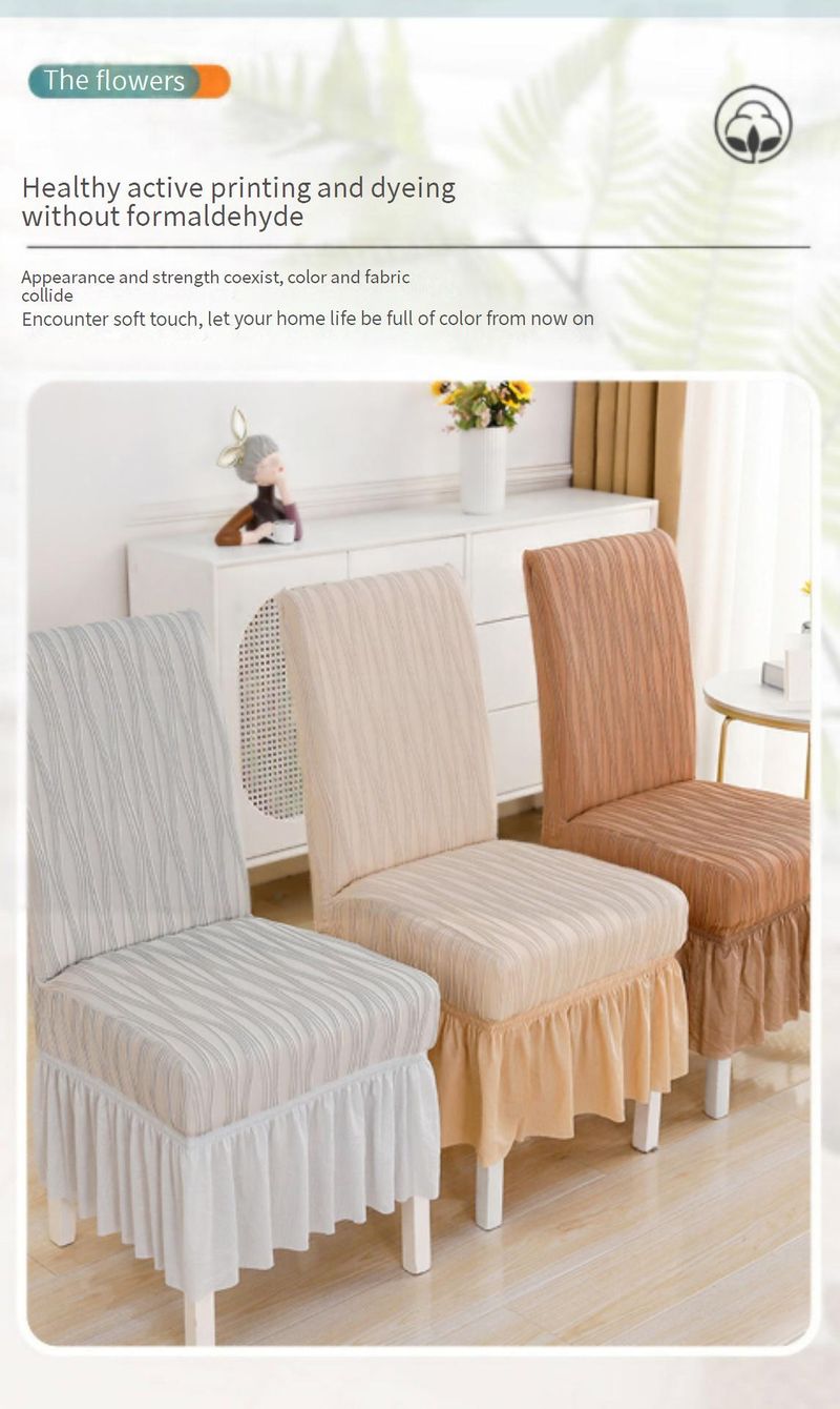 Stretchable Elastic Dining Chair Covers Set - Dustproof, Breathable & Cool-Touch Polyester Fabric, Universal Fit For Home, Hotel & Restaurant_voghion.com
